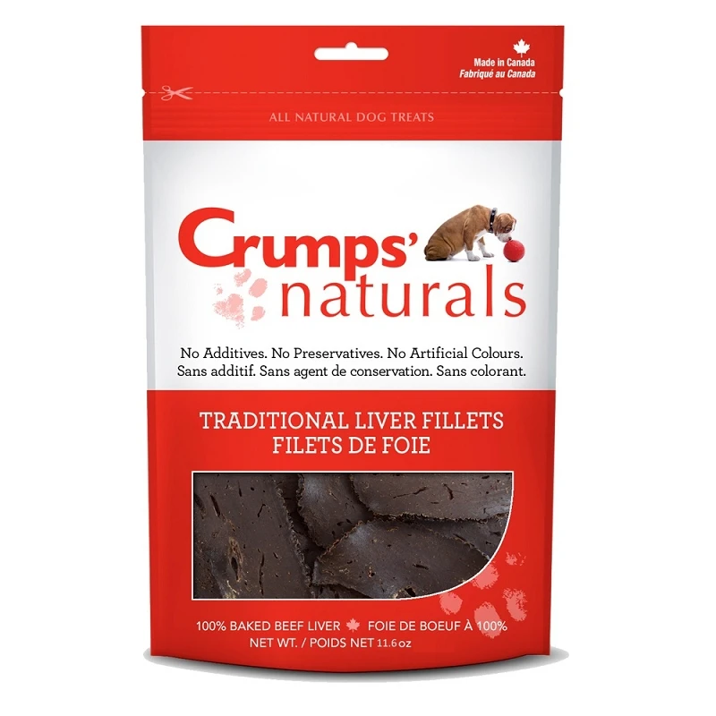 Crump's Naturals Traditional Liver Fillets Dog Treat, 11.6-oz Bag