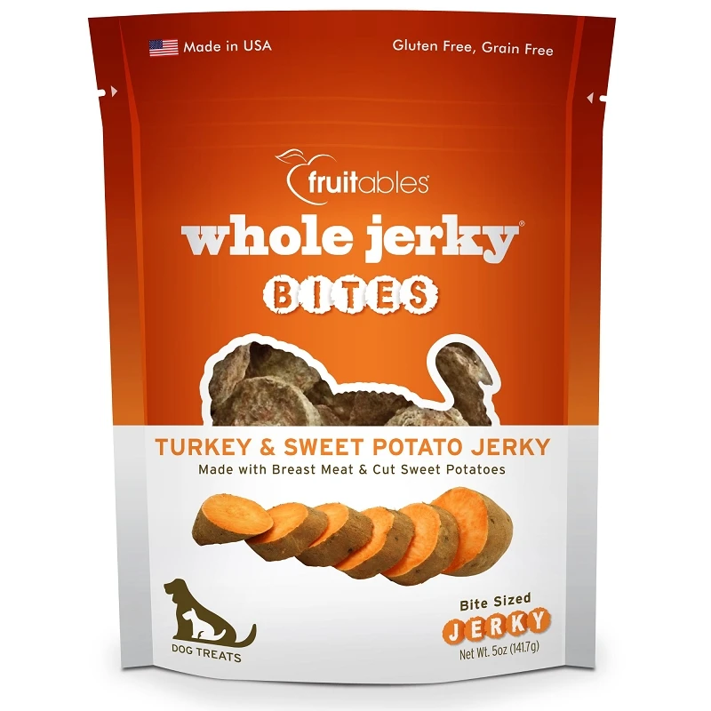 Fruitables Whole Jerky Bites Turkey & Sweet Potato Recipe Dog Treats