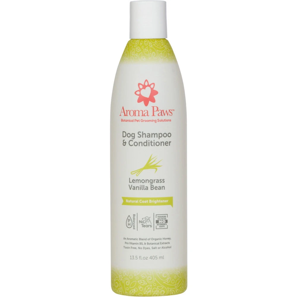 Aroma Paws Lemongrass Vanilla Bean Dog Shampoo And Conditioner, 13.5-oz