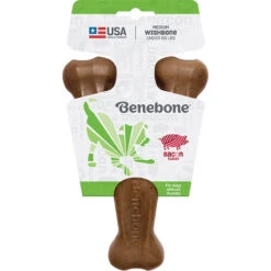 Benebone Bacon Flavored Wishbone Dog Chew Toy, Made In USA, Medium