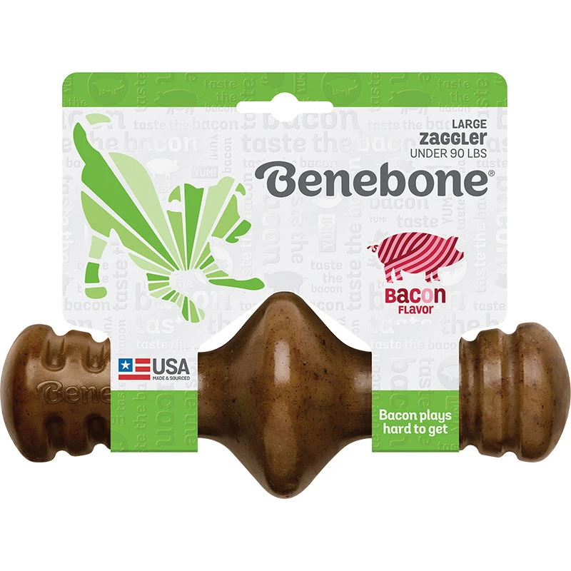 Benebone Bacon Flavor Zaggler Dog Chew Toy, Made In USA, Large