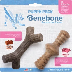 Benebone Puppy Pack With Zaggler & Maplestick Dog Chew Toys, Made In USA
