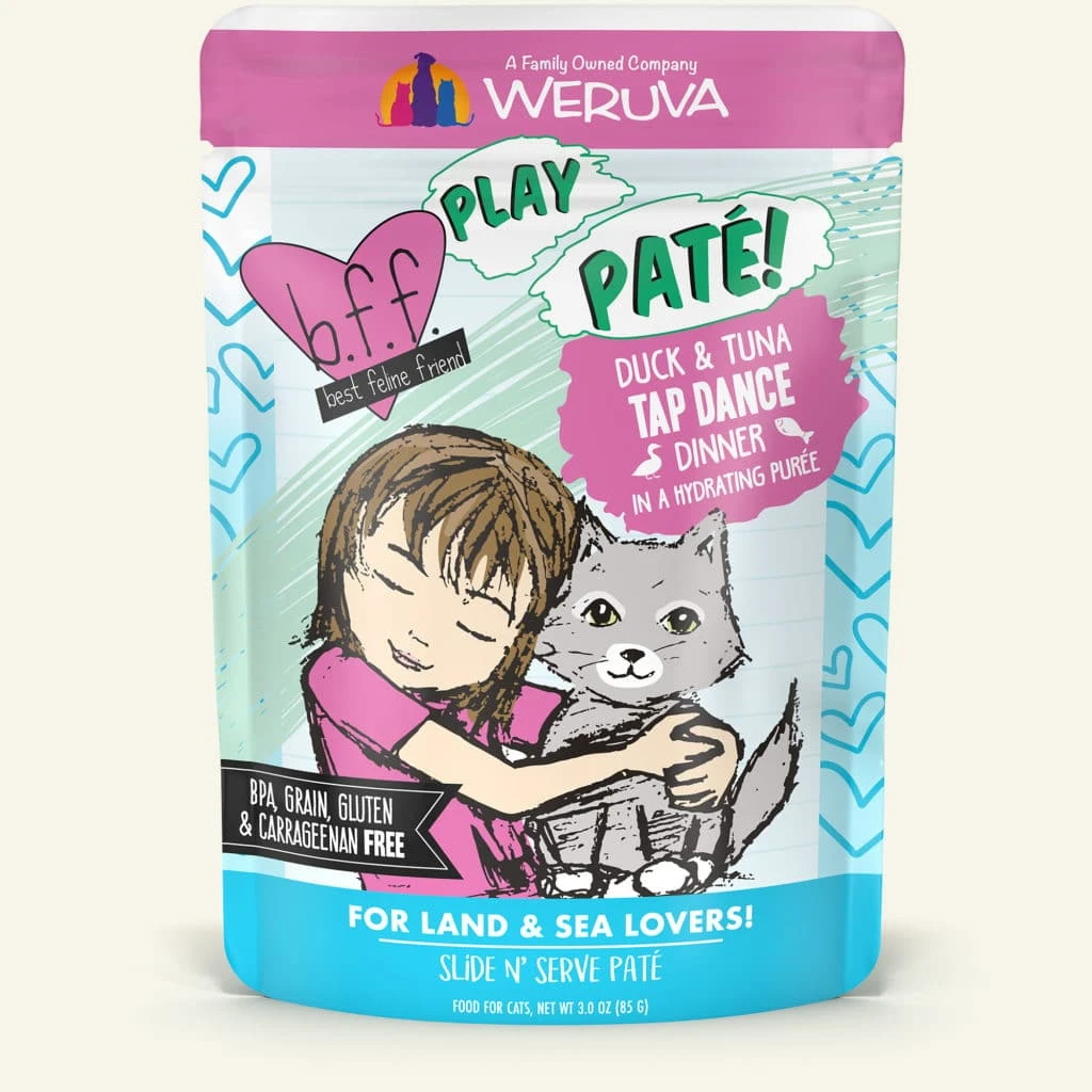 BFF Play Pate Lovers Duck & Tuna Tap Dance Wet Cat Food, 3-oz Pouch, Pack Of 12 - Image 2