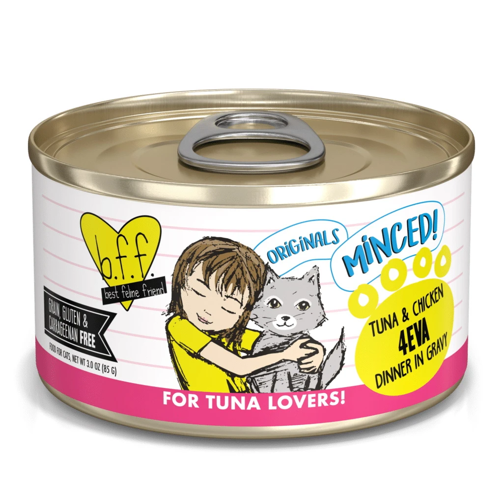 BFF Tuna & Chicken 4-Eva Dinner In Gravy Canned Cat Food, 3-oz Cans, Case Of 24
