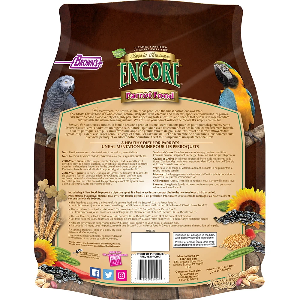 Brown's Encore Classic Natural Parrot Food, 4-lb Bag - Image 2