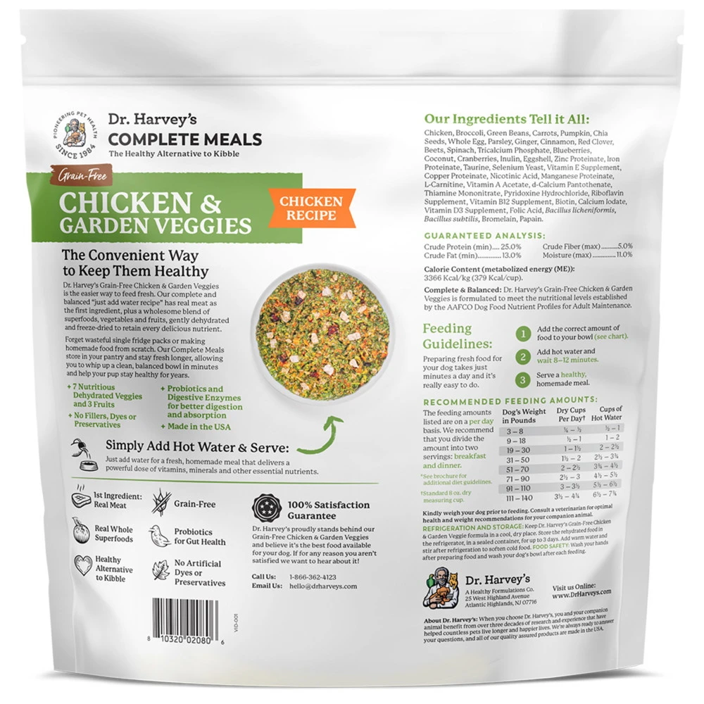 Dr. Harvey's Grain-Free Chicken & Garden Veggies Dehydrated Dog Food, 5-lb Bag - Image 2