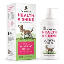 Dr. Harvey's Health & Shine Wild Caught Salmon & Krill Oil Dog Supplement, 16-oz