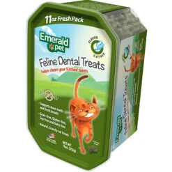 Emerald Pet Feline Dental Treats With Catnip Cat Treats, 11-oz