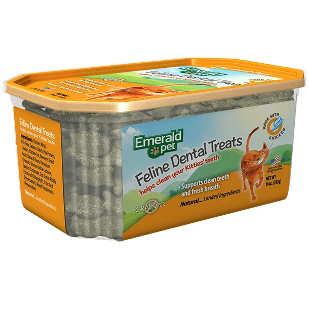 Emerald Pet Feline Dental Treats With Chicken Cat Treats, 11-oz - Image 2