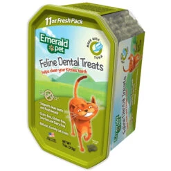 Emerald Pet Feline Dental Treats With Tuna Cat Treats, 11-oz