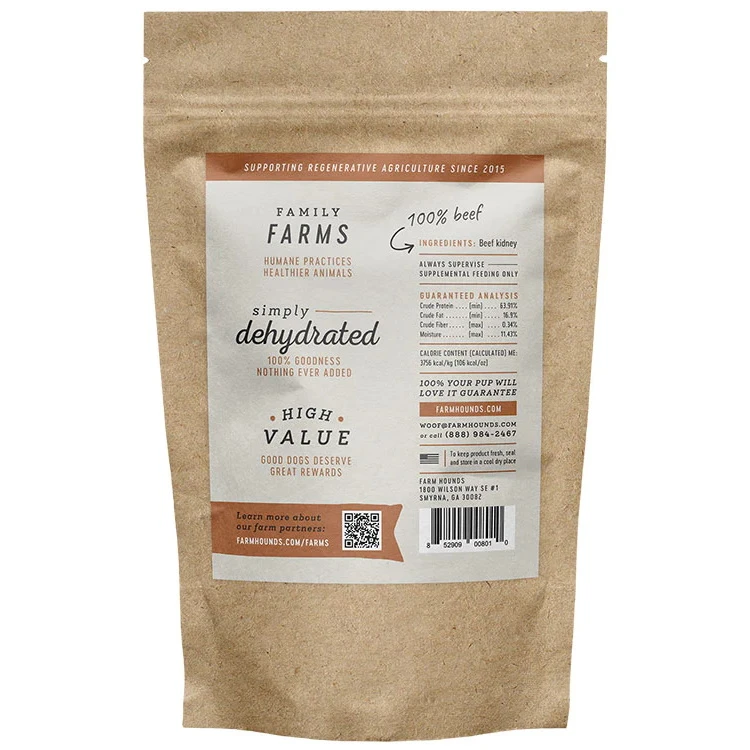 Farm Hounds Premium Beef Kidney Dog Treats, 4.5-oz Bag - Image 2