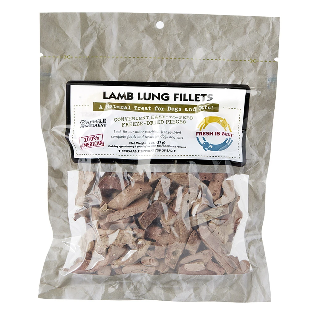 Fresh Is Best Freeze-Dried Lamb Lung Fillets Dog & Cat Treats, 2-oz Bag