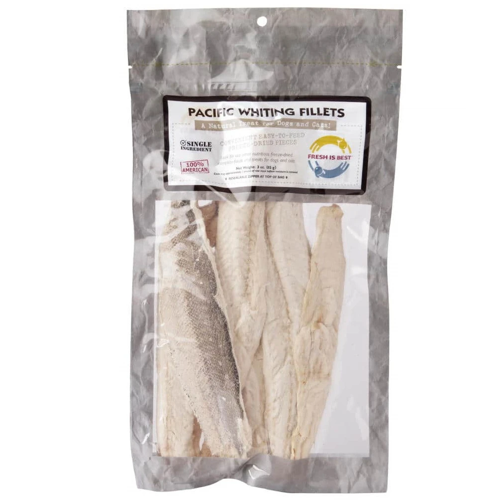 Fresh Is Best Freeze-Dried Pacific Whiting Fillets Dog & Cat Treats, 3-oz Bag