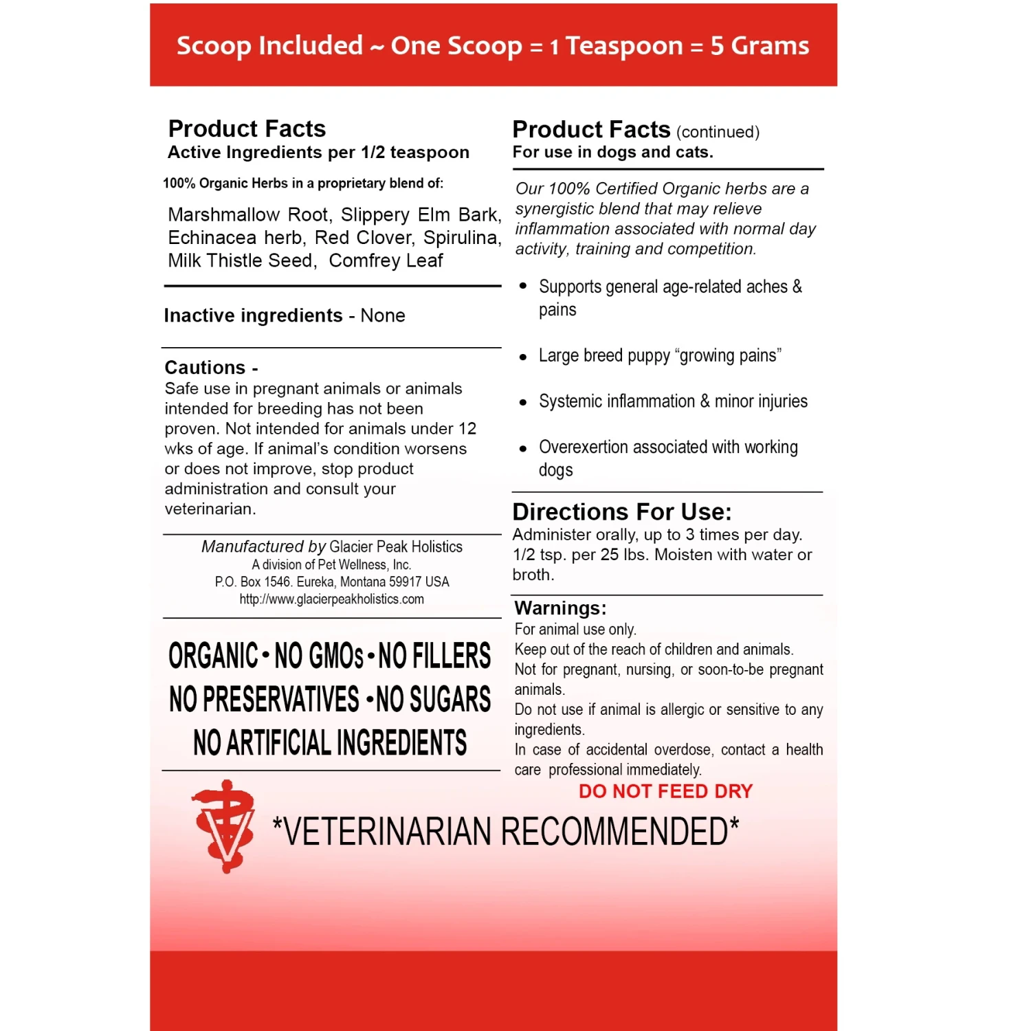 Glacier Peak Inflapotion Inflammation Supplement For Dogs, 12-oz Powder - Image 2