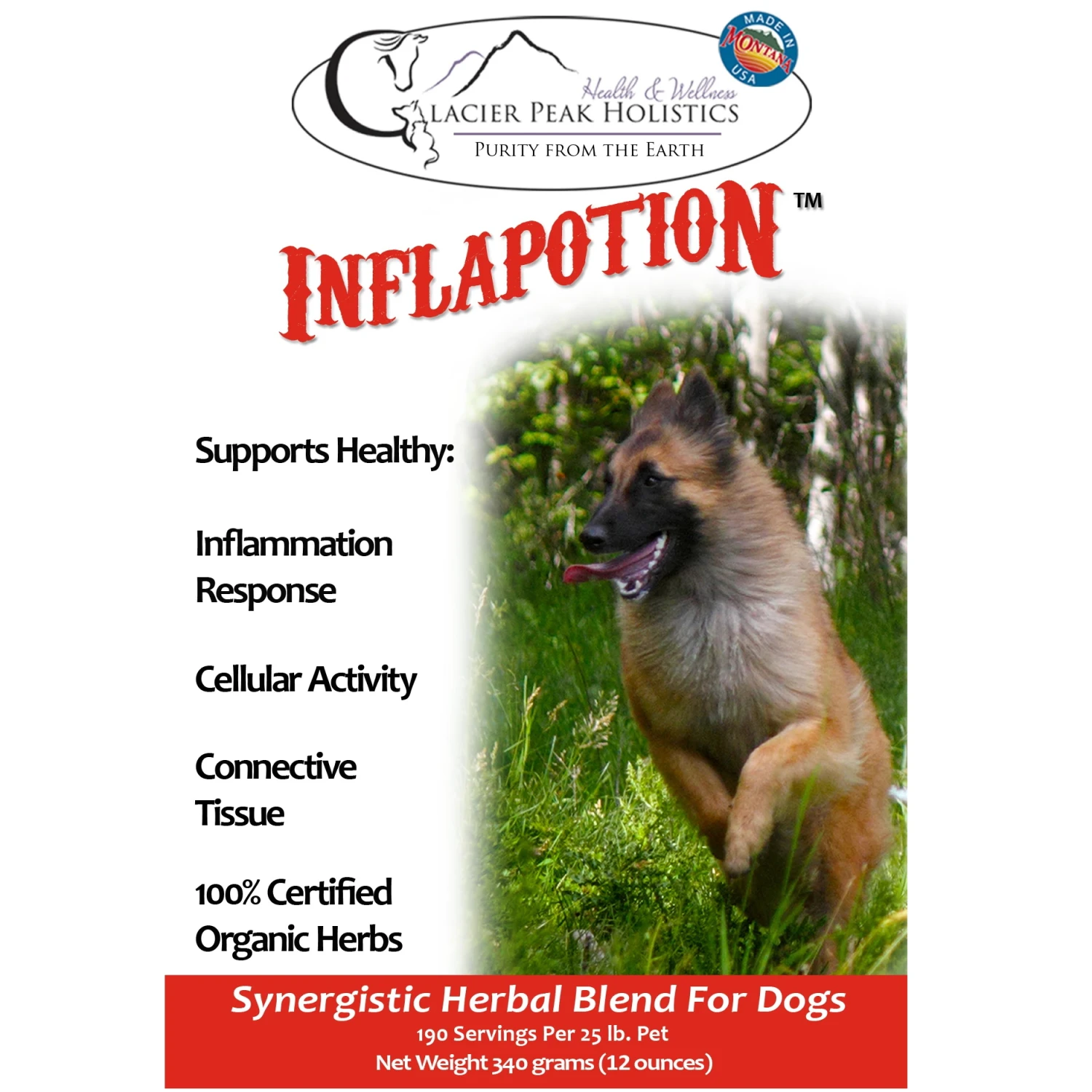 Glacier Peak Inflapotion Inflammation Supplement For Dogs, 12-oz Powder