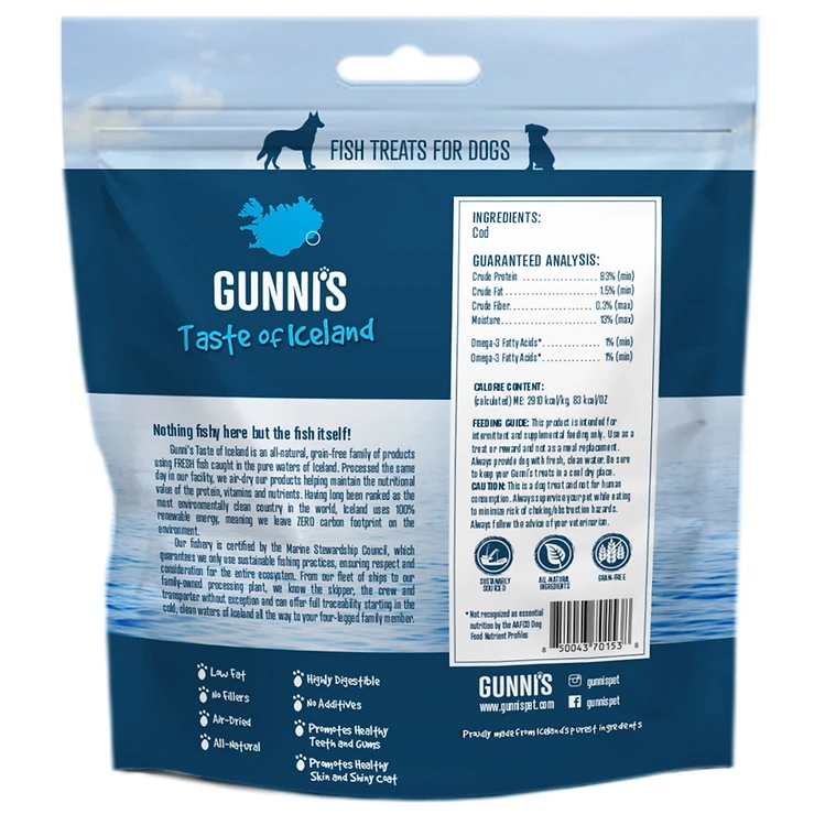 Gunni's Cod Wafers Dog Treats, 5-oz Bag - Image 2