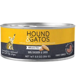 Hound & Gatos 98% Chicken & Liver Grain-Free Canned Cat Food, 5.5-oz, Case Of 24
