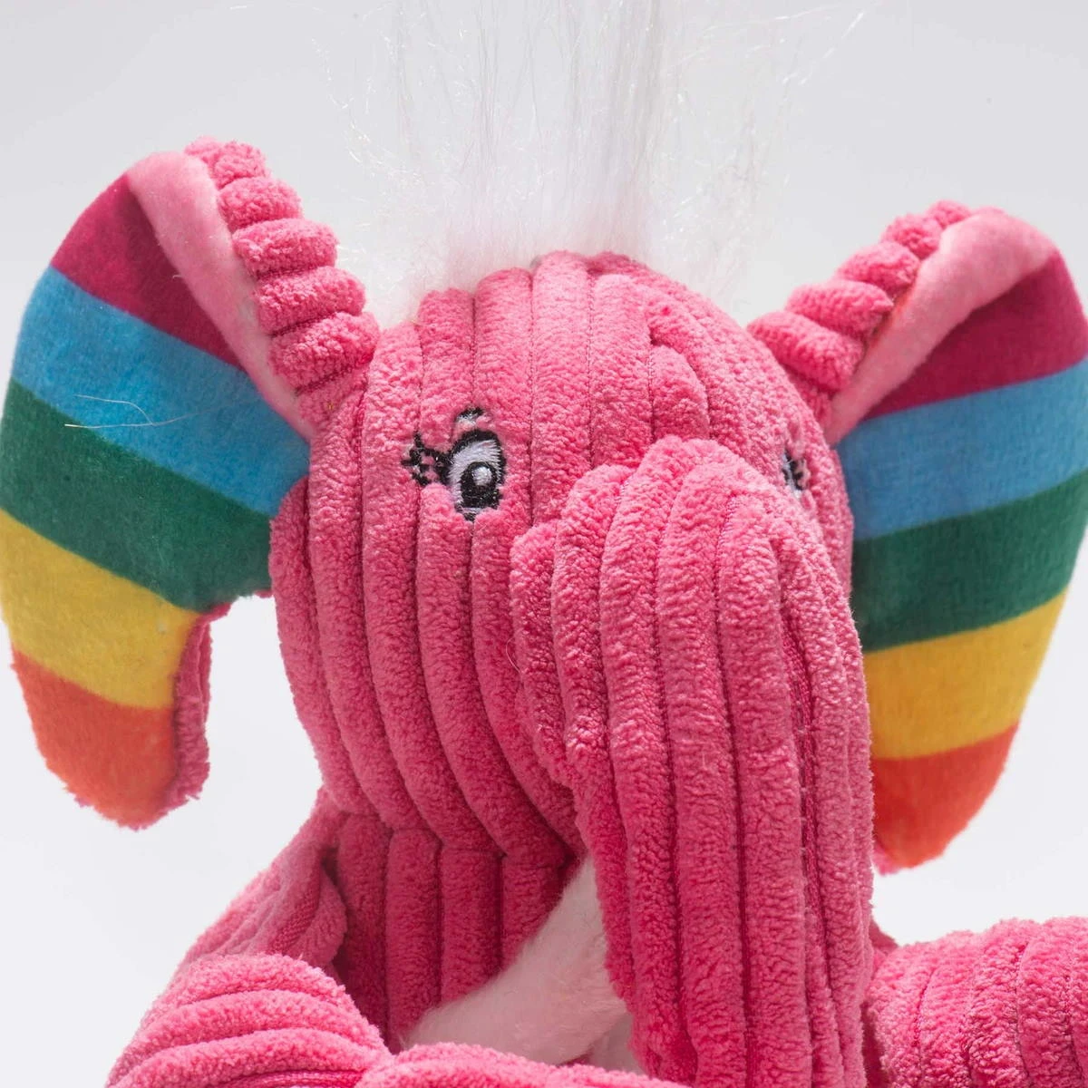 HuggleHounds Rainbow Elephant Knottie Dog Toy, Small - Image 2