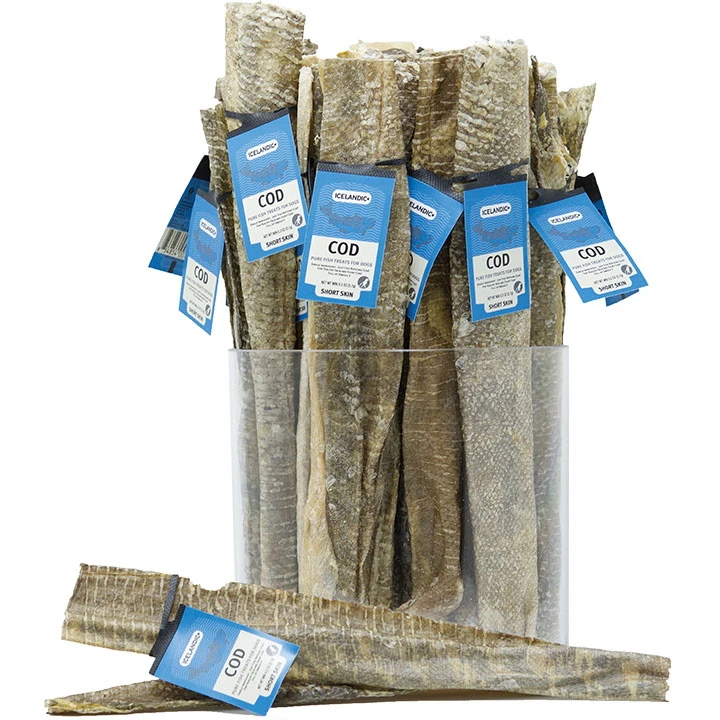 Icelandic+ Cod Short Skins Dog Chew Treats, Pack Of 36 Skin Chews - Image 2