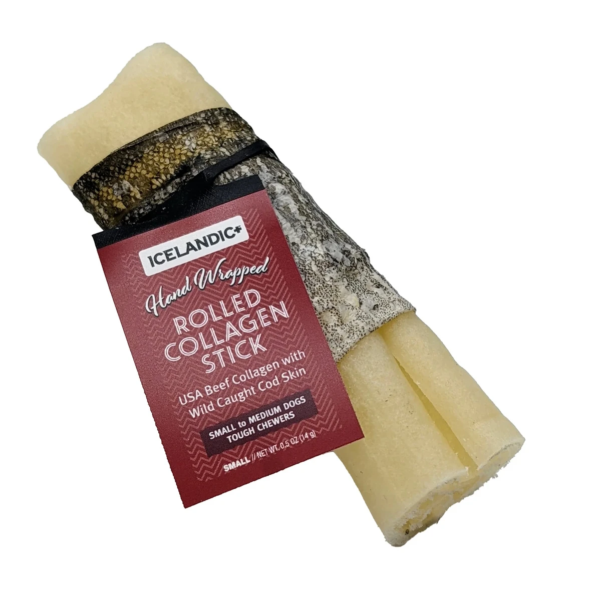 Icelandic+ Hand Wrapped Rolled Collagen Stick With Cod Skin Dog Treats, 4-Inch, 12-ct Case - Image 2