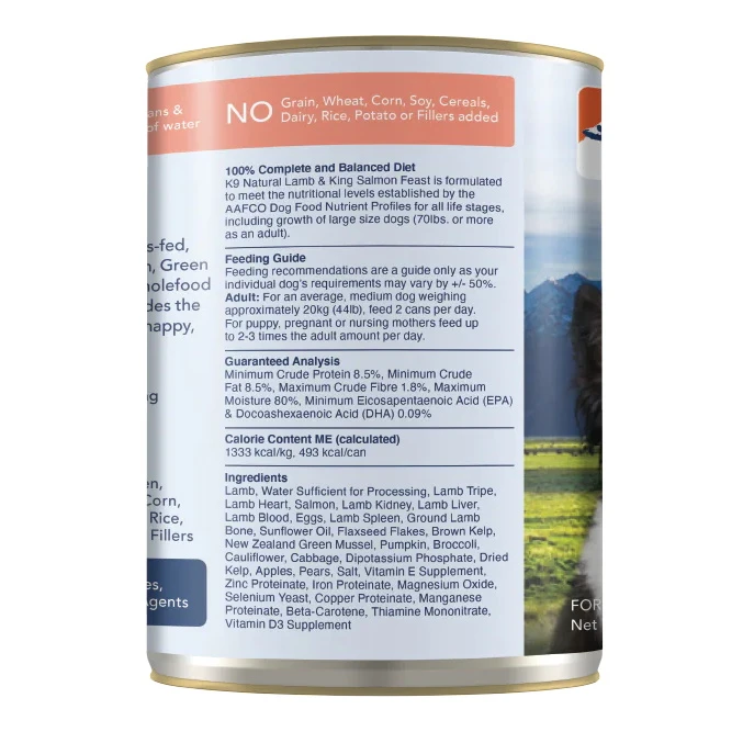 K9 Natural Lamb & King Salmon Feast Canned Dog Food, 13-oz, Case Of 12 - Image 3