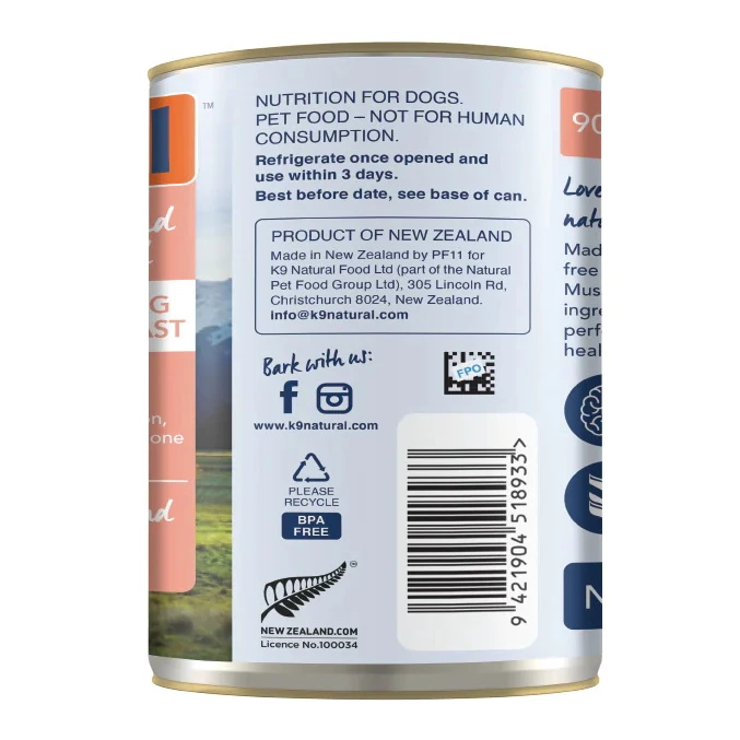 K9 Natural Lamb & King Salmon Feast Canned Dog Food, 13-oz, Case Of 12 - Image 2