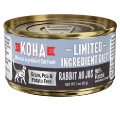 KOHA Limited Ingredient Diet Rabbit Au Jus Pate Canned Cat Food, 3-oz, Case Of 24