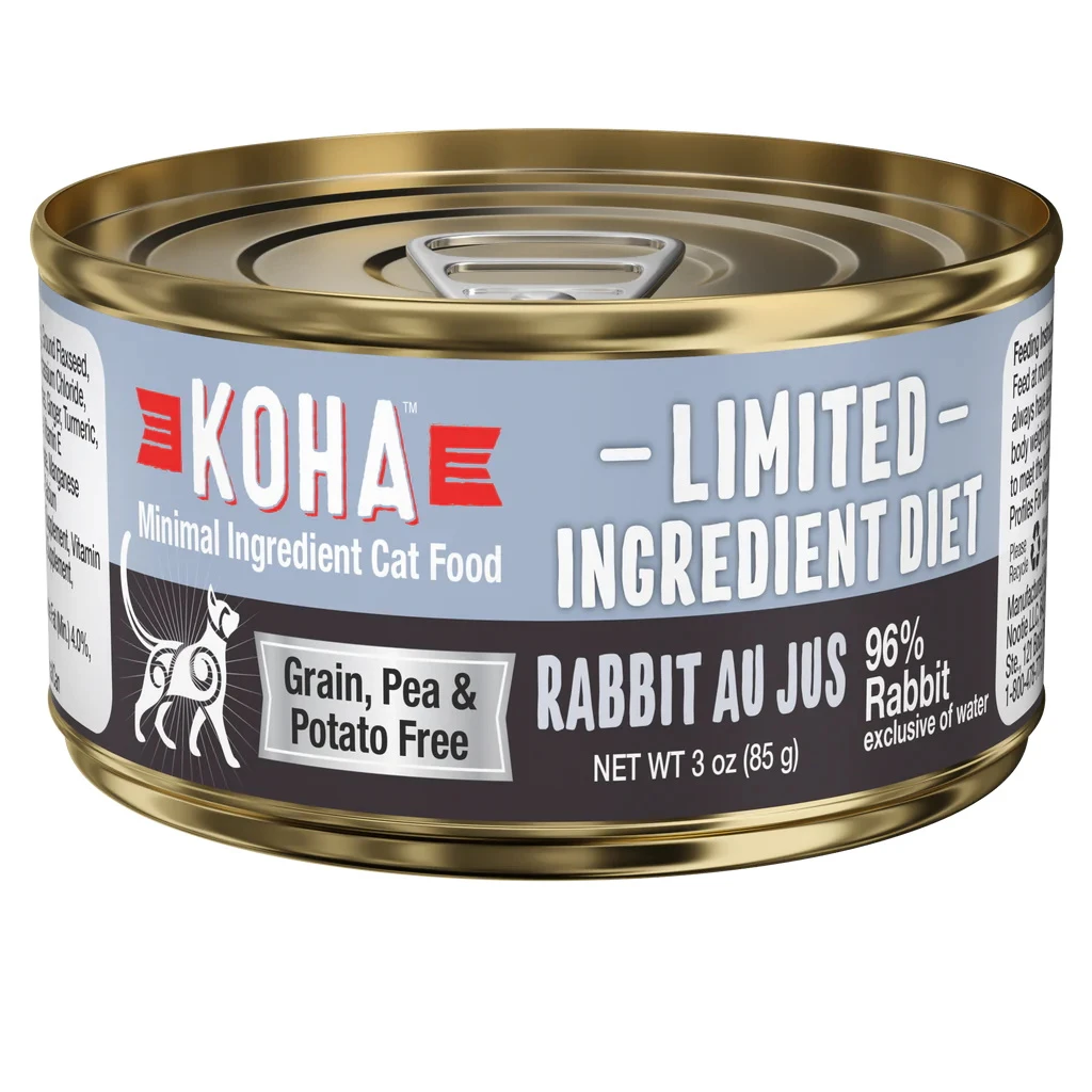 KOHA Limited Ingredient Diet Rabbit Au Jus Pate Canned Cat Food, 3-oz, Case Of 24