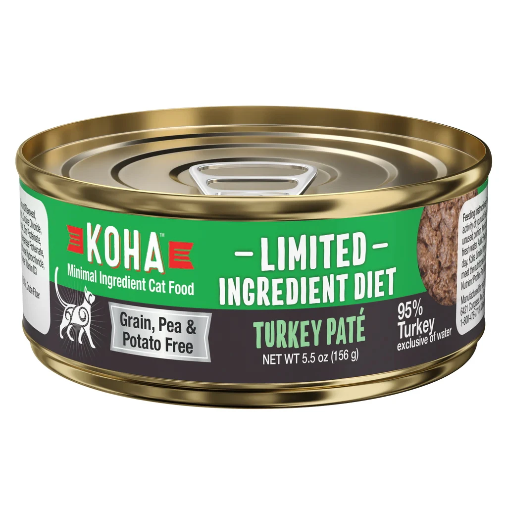 KOHA Limited Ingredient Diet Turkey Pate Canned Cat Food, 5.5-oz, Case Of 24
