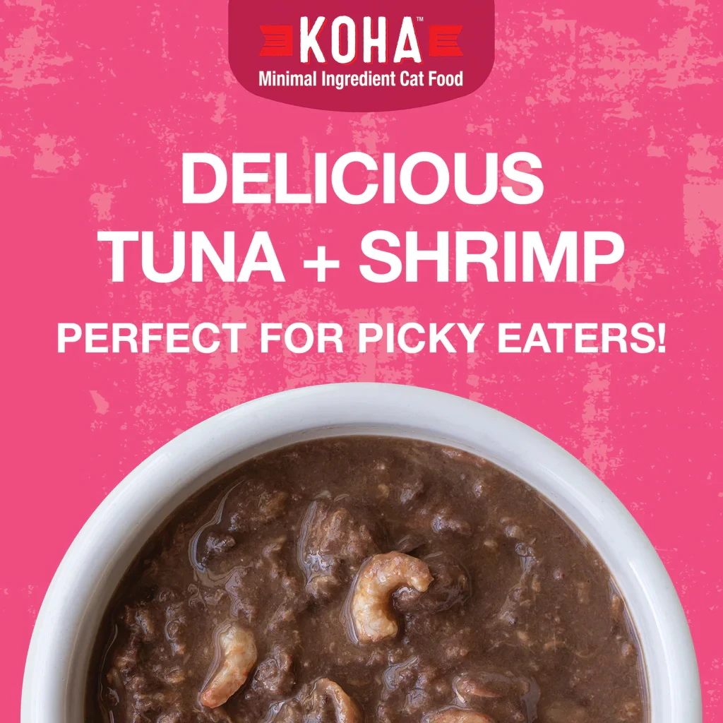 KOHA Poke Bowl Tuna & Shrimp Entree In Gravy Moist Cat Food, 3-oz, Case Of 24 - Image 3