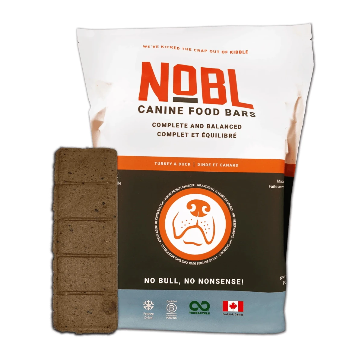 NOBL Adult Canine Freeze-Dried Food Bars: Turkey And Duck Recipe For Dogs, Bulk Pack Of 10 Bars - Image 3