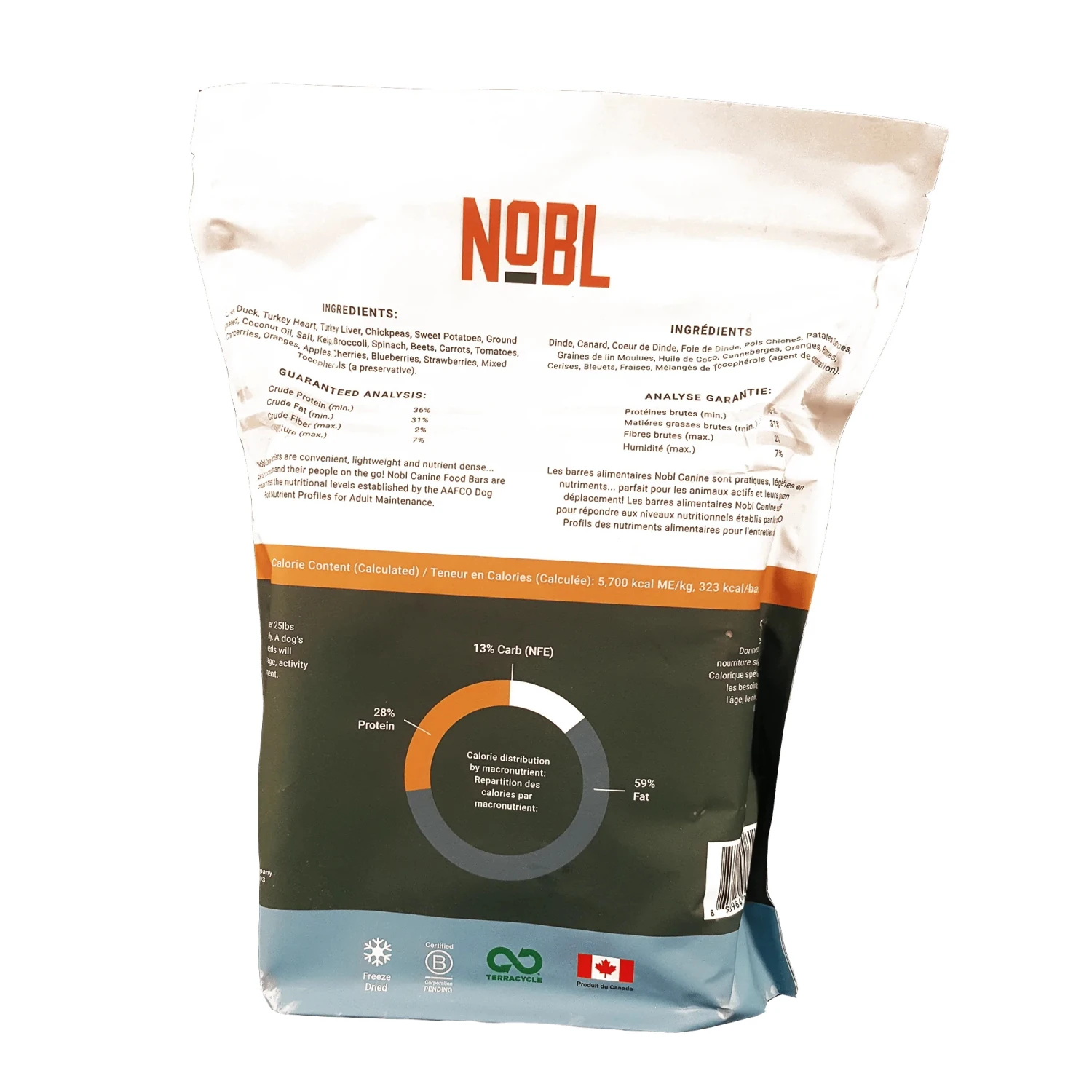 NOBL Adult Canine Freeze-Dried Food Bars: Turkey And Duck Recipe For Dogs, Bulk Pack Of 10 Bars - Image 4