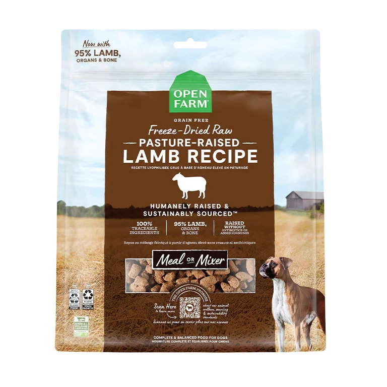 Open Farm Pasture-Raised Lamb Recipe Freeze Dried Raw Dog Food, 13.5-oz Bag