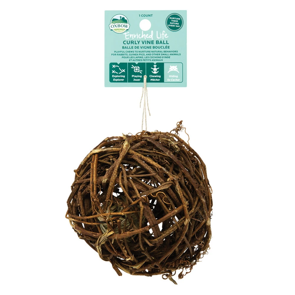 Oxbow Enriched Life Curly Vine Ball Small Animal Toy, 3-Pack - Image 2