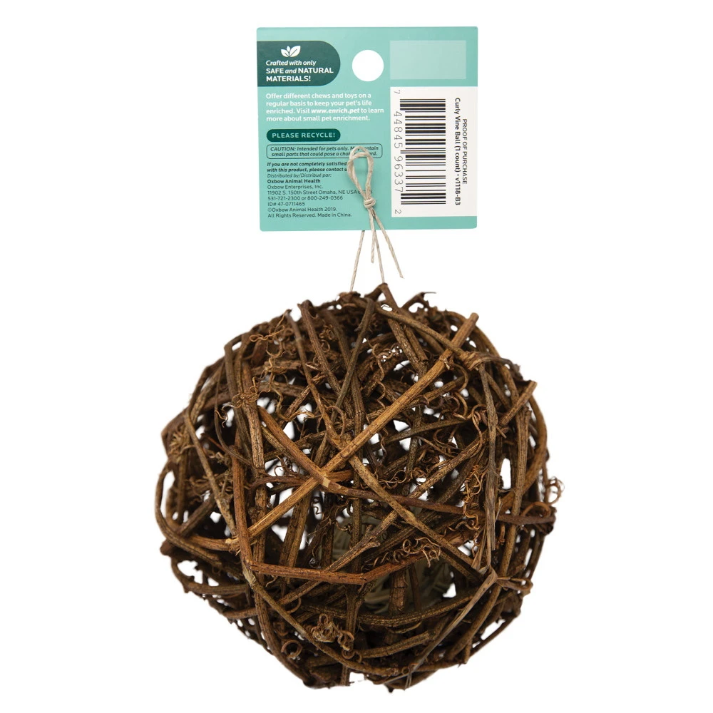 Oxbow Enriched Life Curly Vine Ball Small Animal Toy, 3-Pack - Image 3