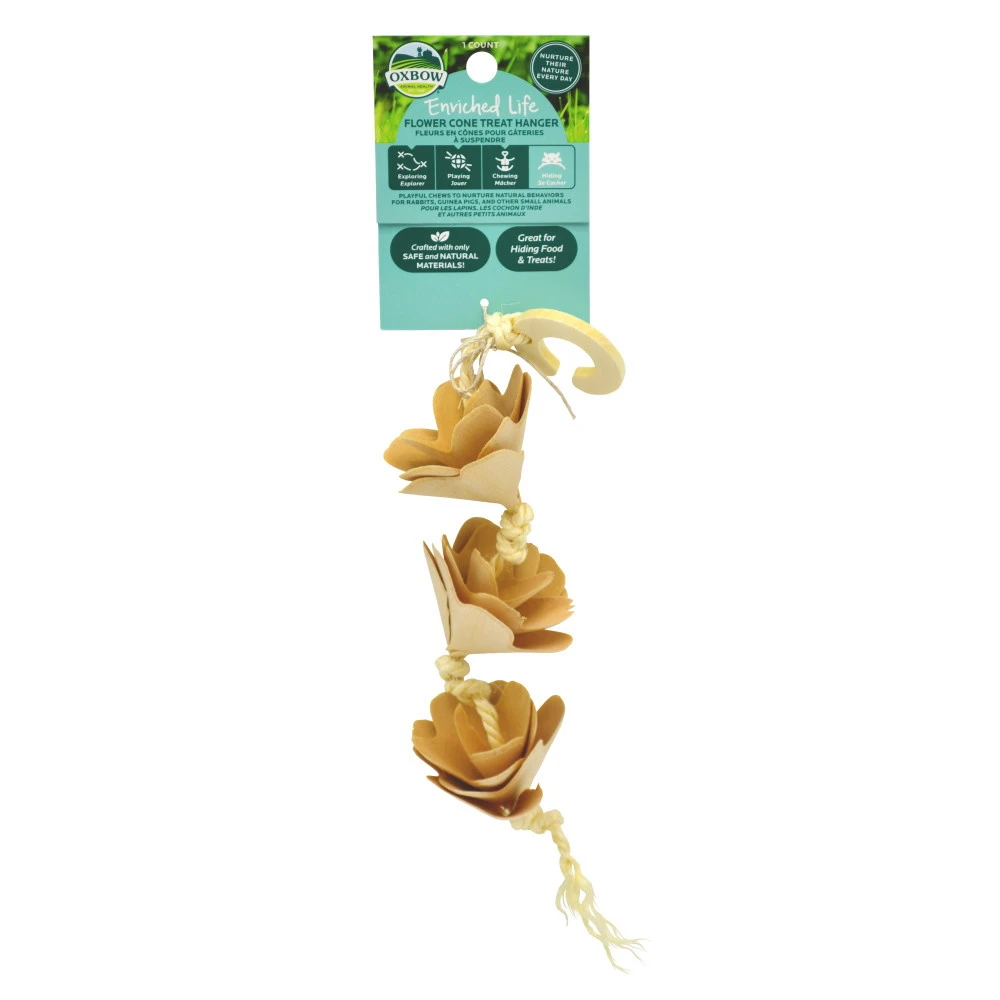 Oxbow Enriched Life Flower Cone Treat Hanger Small Animal Toy, 3-Pack - Image 3
