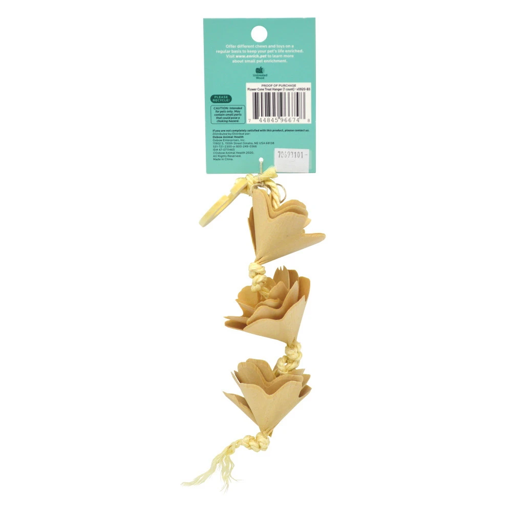Oxbow Enriched Life Flower Cone Treat Hanger Small Animal Toy, 3-Pack - Image 4