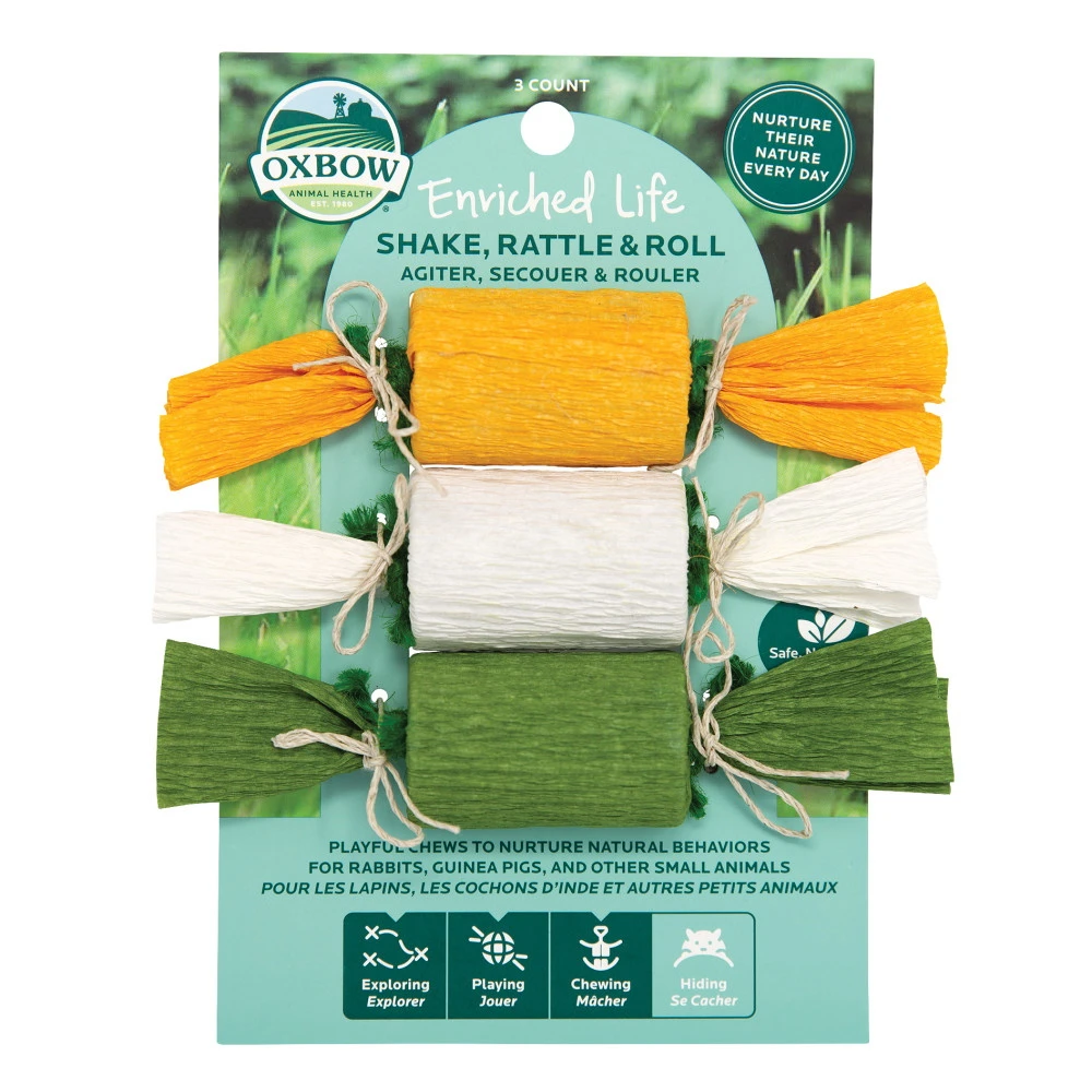 Oxbow Enriched Life Shake Rattle & Roll Toy For Small Animals, 3-Pack - Image 2
