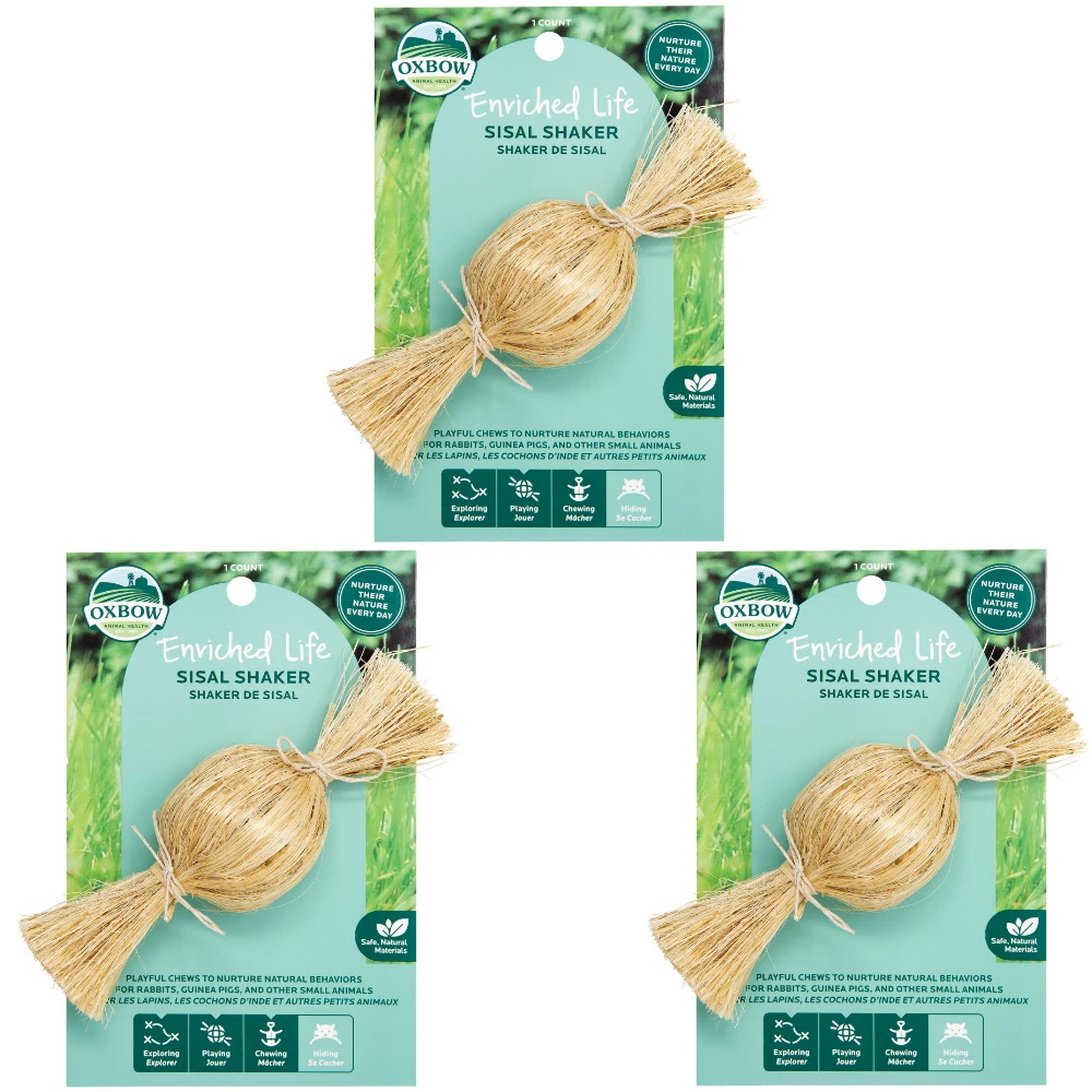 Oxbow Enriched Life Sisal Shaker Small Animal Toy, 3-Pack
