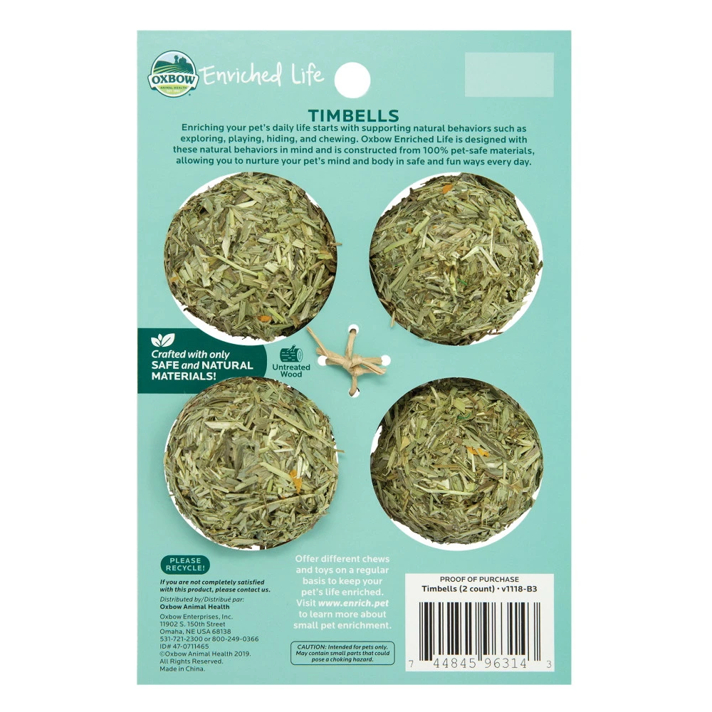 Oxbow Enriched Life Timbells Toy For Small Animals, 3-Pack - Image 3