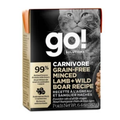 Petcurean Go! Solutions CARNIVORE Grain-Free Minced Lamb + Wild Boar Wet Cat Food, 6.4-oz, Case Of 24