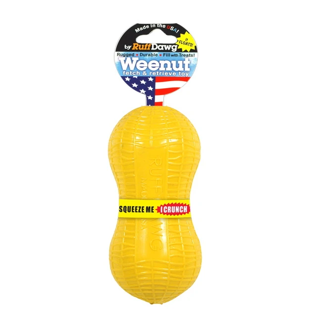 Ruff Dawg Weenut Crunch Dog Toy, Made In USA