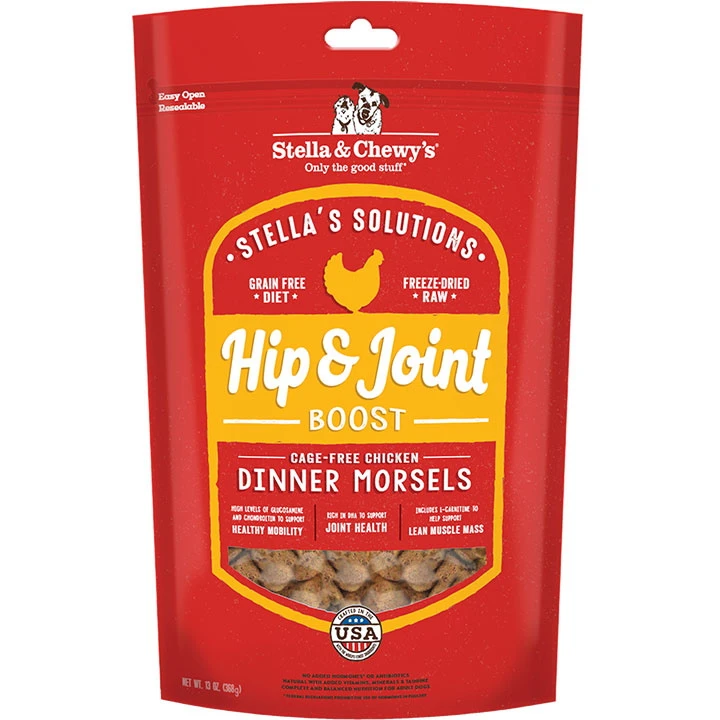 Stella & Chewy's Stella's Solutions Hip & Joint Boost Freeze-Dried Chicken Dinner Morsels Dog Food, 13-oz Bag