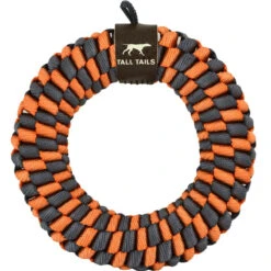 Tall Tails Orange Braided Ring Dog Toy, 6"