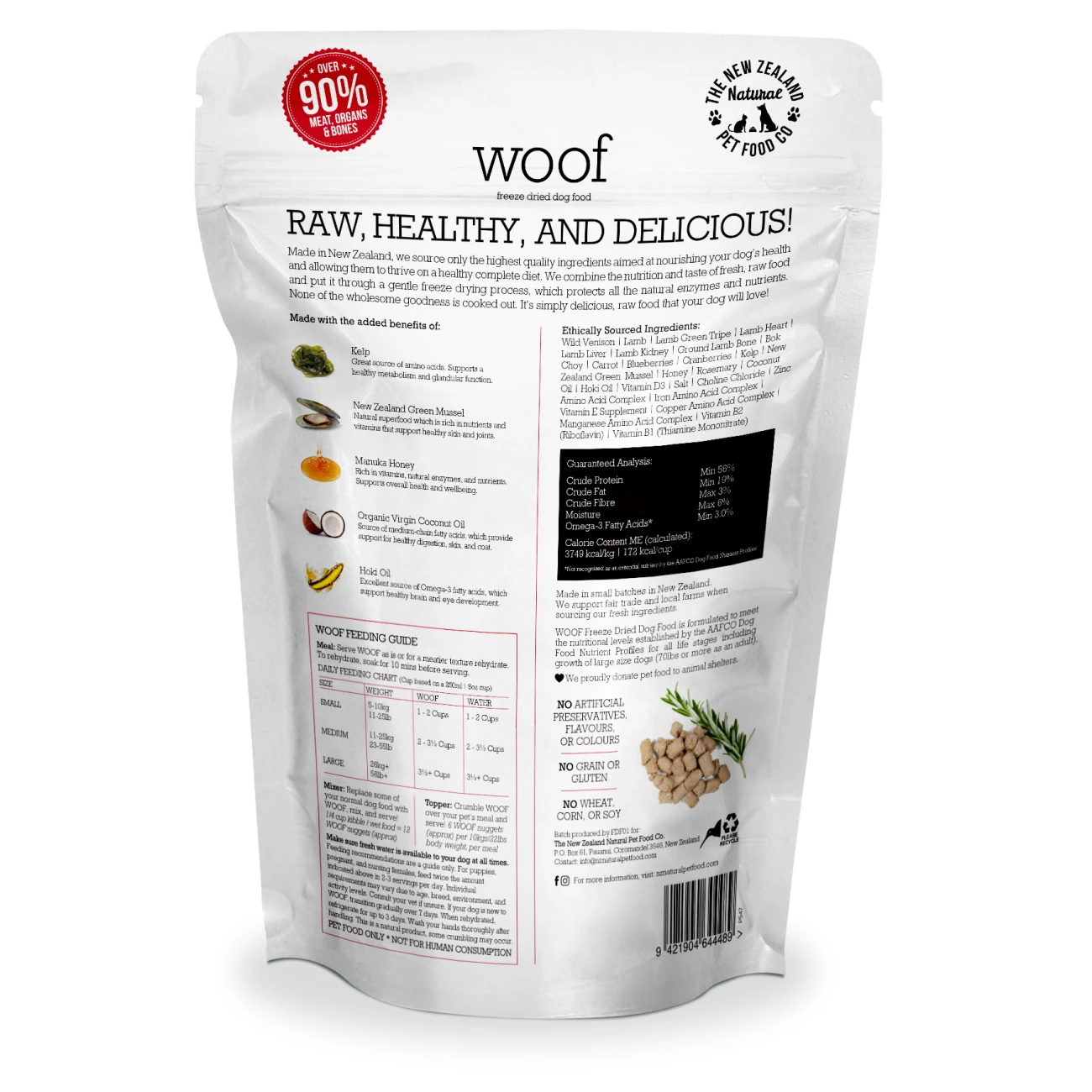 The New Zealand Natural Pet Food Co. Woof Wild Venison Recipe Freeze-Dried Dog Food, 9.9-oz Bag - Image 2