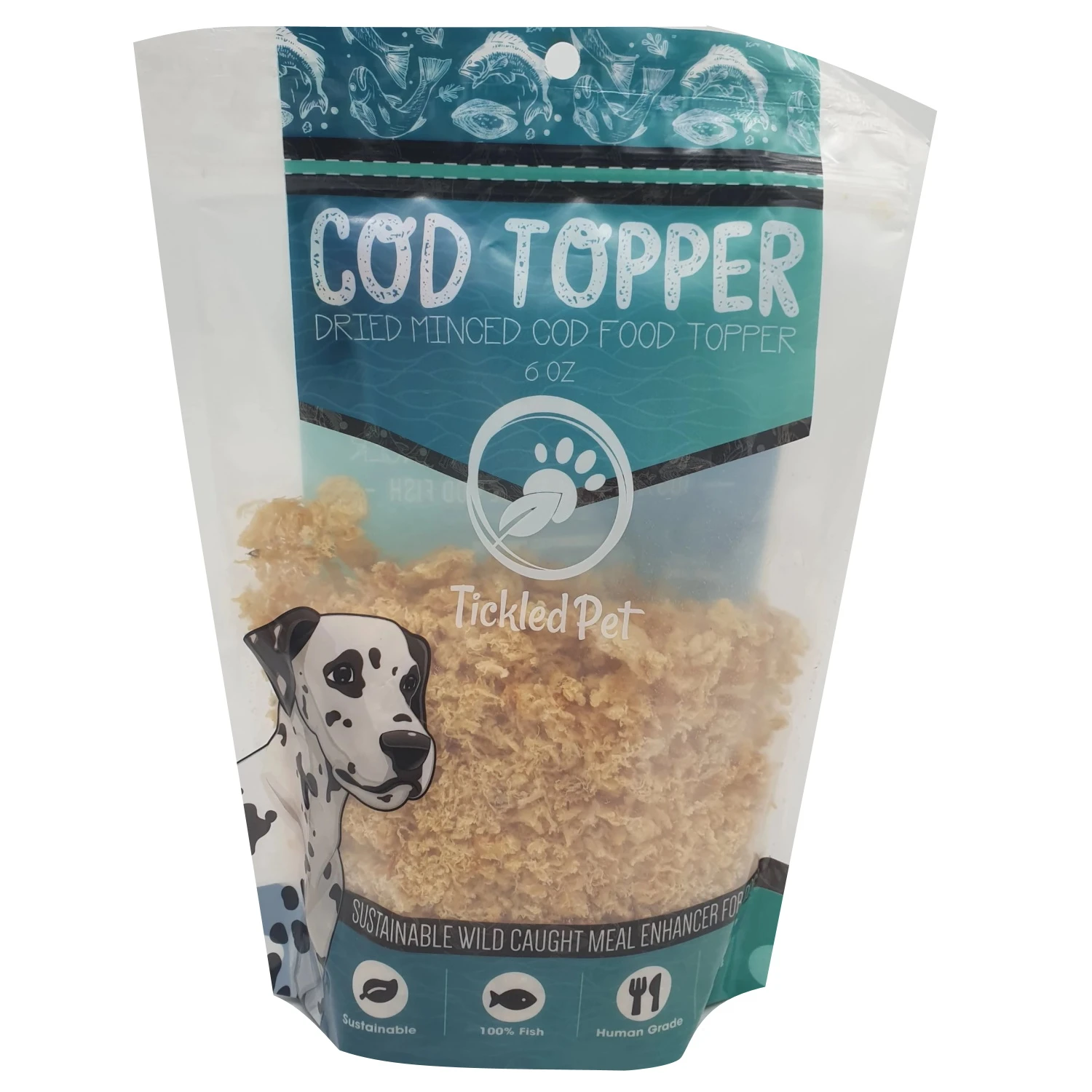 Tickled Pet Icelandic Cod Dog Food Topper, 6-oz Bag