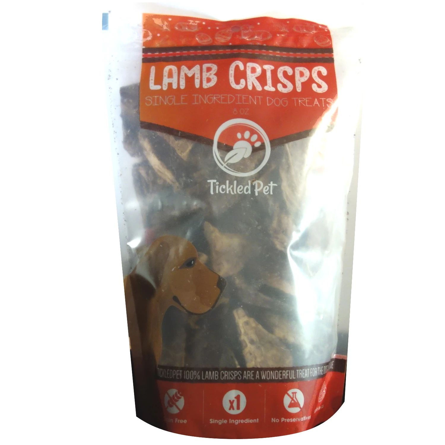 Tickled Pet Lamb Lung Crisps Premium Dog Treats, 8-oz Bag