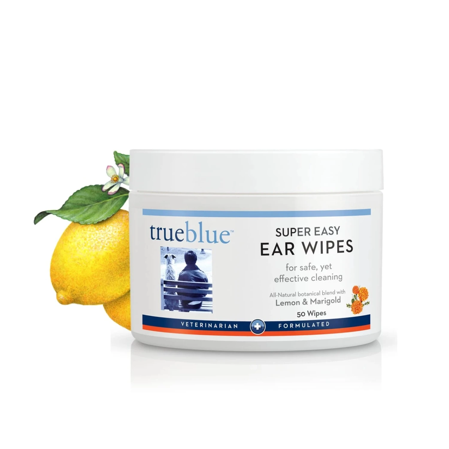 True Blue Super Easy Ear Wipes For Dogs, 50-Count