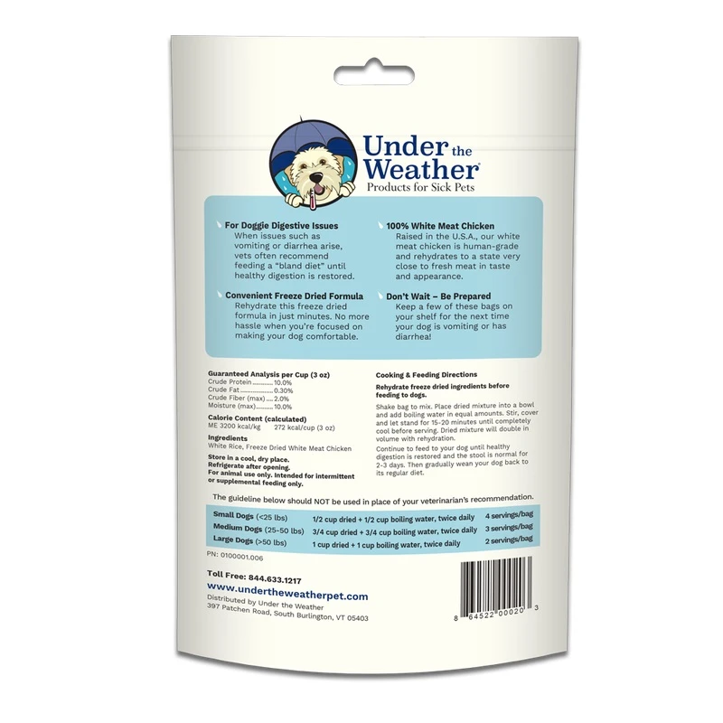 Under The Weather Chicken & Rice Freeze-Dried Bland Diet For Dogs - Image 2