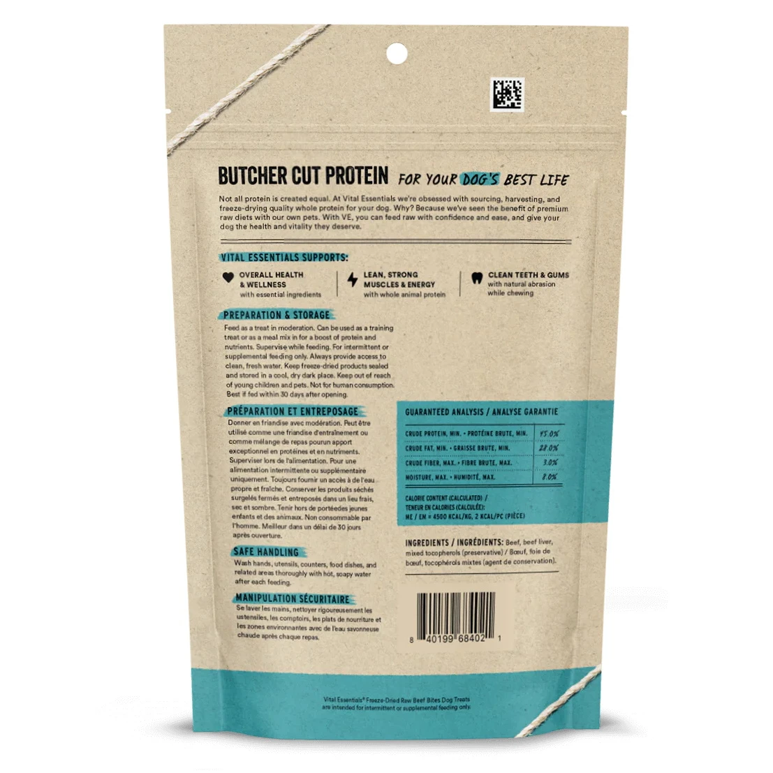 Vital Essentials Freeze-Dried Raw Beef Bites Dog Treats, 6.2-oz Bag - Image 2